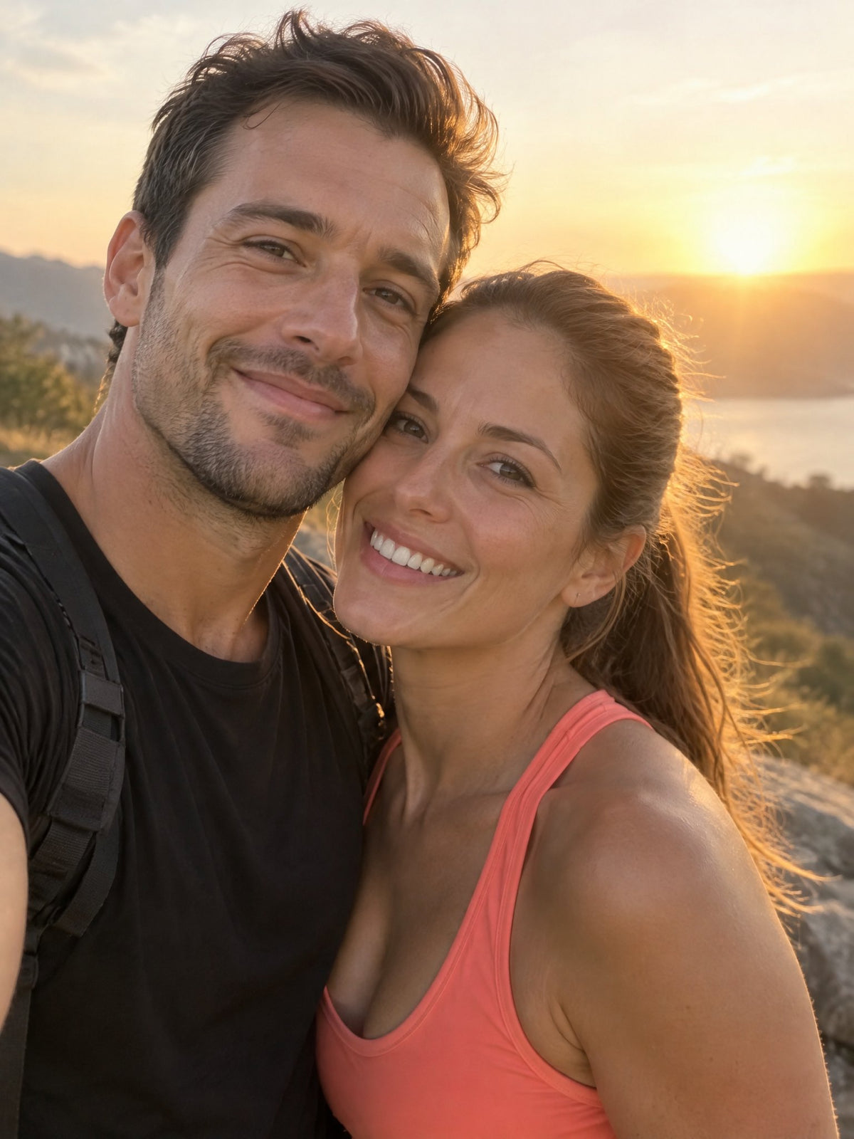 Healthy couple outdoors